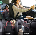 Car Seat Back Organizer - Large Capacity Storage for Purses, Handbags & Kids' Items - Black