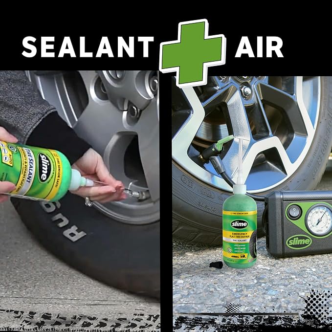 50107 Flat Tire Puncture Repair, Smart Spair, Emergency Kit For Car Tires, Includes Sealant And Tire Inflator Pump, Suitable For Cars And Other Highway Vehicles, 15 Min Fix