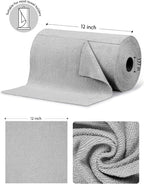 Microfiber Cleaning Cloth Roll- 75 Sheets, 12" x 12" (Grey) | Super Absorbent, Lint-free, Tear-away Microfiber Towel Roll, for All-Purpose Cleaning, Reusable Alternative to Paper Towels