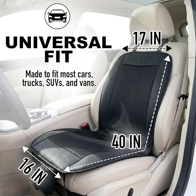 Black Cooling Car Seat Cushion 4-Pack 12V Automotive Adjustable Temperature Comfortable Car Seat Cooling Pad, Cooling Car Seat Cover for Car SUV Truck Universal Fit