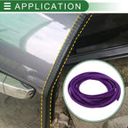 Universal Car Door Edge Protective Sealing Strip U-Type Door Scratch Protection Guard, 26.25ft 8m, Anti-scratch Collision, PVC Iron, Purple