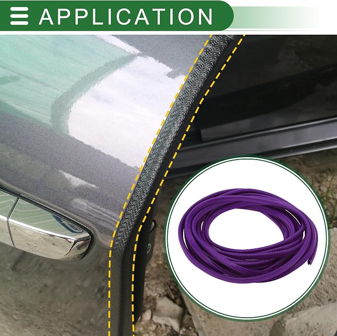 Universal Car Door Edge Protective Sealing Strip U-Type Door Scratch Protection Guard, 26.25ft 8m, Anti-scratch Collision, PVC Iron, Purple