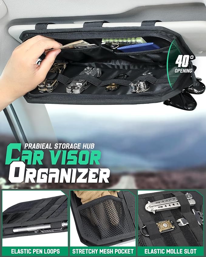 Tactical Car Sun Visor Organizer, Fit Cars Trucks SUV Jeeps Patrols | Tactical Car Sun Visor Organizer, Fit Cars Trucks Suv Jeeps Patrols