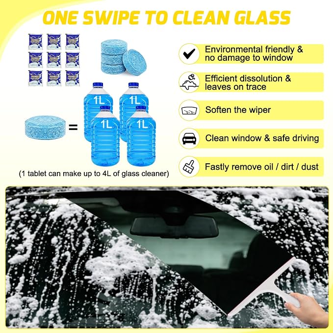 52PCS Car Detailing Kit Auto Cleaning Tools Wash Set with Storage Carry Bag Home Use for Interior Exterior Deep Clean Polish Car Care Windshield Dashboard Seat Air Vents Wheels Tires, Yellow