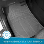 ProLiner Floor Mats for Cars Trucks SUV, 4-Piece All-Weather Car Mats with Universal Fit Design, Durable Car Floor Mats with Capture Ridges, Waterproof Rubber Floor Mats for Cars (Gray)