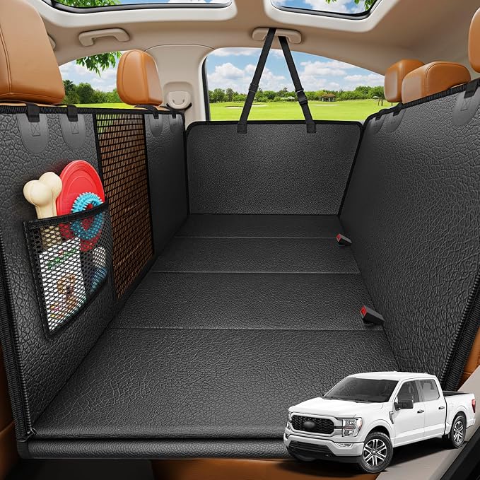 Dog Car Seat Cover for Pets 100% Waterproof Seat Cover Hammock 600D Heavy Duty Scratch Proof Nonslip Durable Soft Back Seat Covers for Full Size Trucks