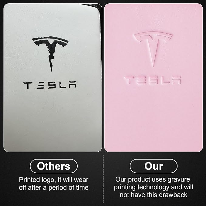 Center Console Leather Armrest Cover Designed for Tesla Model 3 2017-2023/Model Y 2020-2025,Center Console Accessories for Tesla Model 3/Y Interior Light Pink