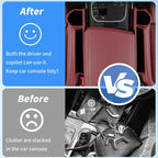 Kwak's Car Seat Gap Filler Organizer 2pcs – Fits 0.2“–1.2” Seat Gaps, Premium PU Leather Seat Gap Plug for Car SUV Truck, Stops Phone/Keys from Dropping, Extra Cup Holder for Car (Red)