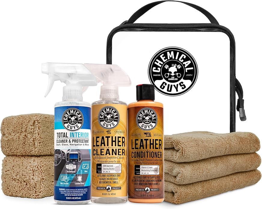 Leather Cleaning And Conditioning Kit With Storage Bag Total Interior Cleaner Microfiber Towels And Applicators Giftable Car And Home Care Set