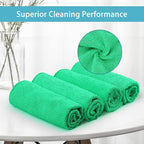 Green Microfiber Cleaning Cloth, 8 Pack Cleaning Towels for Kitchen, Lint Free, Scratch-Free, Highly Absorbent, and Reusable Cleaning Rags for House, Window and Glass, Cars, 11.5 X11.5 inch