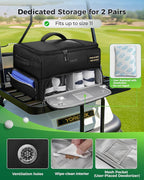 Upgraded Golf Trunk Organizer, Golf Gifts for Men, with Removable Insulated Pouch&Dust-Proof Protective Layer, Multi-Compartment fits 2 Pairs of Shoes, Golf Accessories