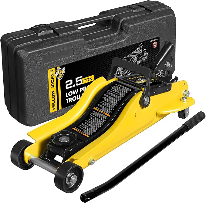 2.5 Ton Trolley Jack with Carrying Case Hydraulic Low Profile Floor Jack for Cars Lift with Single Piston Lift Pump, 5500 lb Capacity…