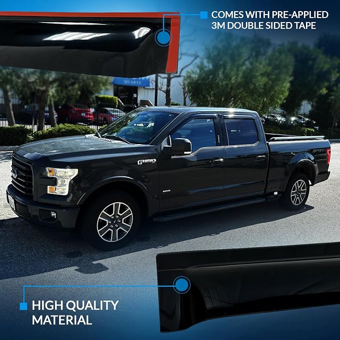 WV-502 Outside Mount Window Visor Deflector Rain Guard Dark Smoke 4-pc Set, Compatible with 2003-2010 BMW X3
