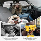 2PCS Satin Bow Pearl Car Seat Headrest Hooks – Car Bag Holder & Vehicle Hanger for Purses – Cute Coquette Aesthetic Interior Decoration – Cute Auto Organizer Accessories Universal (Sunshine Yellow)