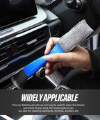 Universal 2 in 1 Duster for Car Clean,Car Bursh Tool,Double Head Brush,Auto Interior Detailing Brush,Soft Car Interior Detailing Brush Dust Brush (Blue)