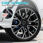 4 Pack Handmade Crystal Rhinestone Car Tire Valve Stem Caps, Car Wheel Tire Valve, Attractive Dustproof Bling Car Accessories, Universal for Cars, Trucks and Motorcycles-Pale Blue