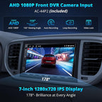 A5L 7'' Android Double DIN Car Stereo with 1080P Front Dash Cam, Wireless CarPlay & Android Auto, DSP 24-Band EQ, HDMI Out, FM/AM/SS Radio, WiFi/BT/USB Tethering, GPS Track,AI Voice Control
