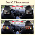 Pyle PLHRDVD108KT 10.5-Inch Universal Headrest Monitors with DVD Players, IR and FM Transmitters and Wireless Headphones