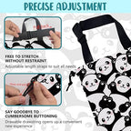 Car Garbage Bag Cute Black Panda Drawstring Car Trash Bag Hanging for Back Seat with Adjustable Buckle Canvas Vehicle Trash Can Easy-to-Install