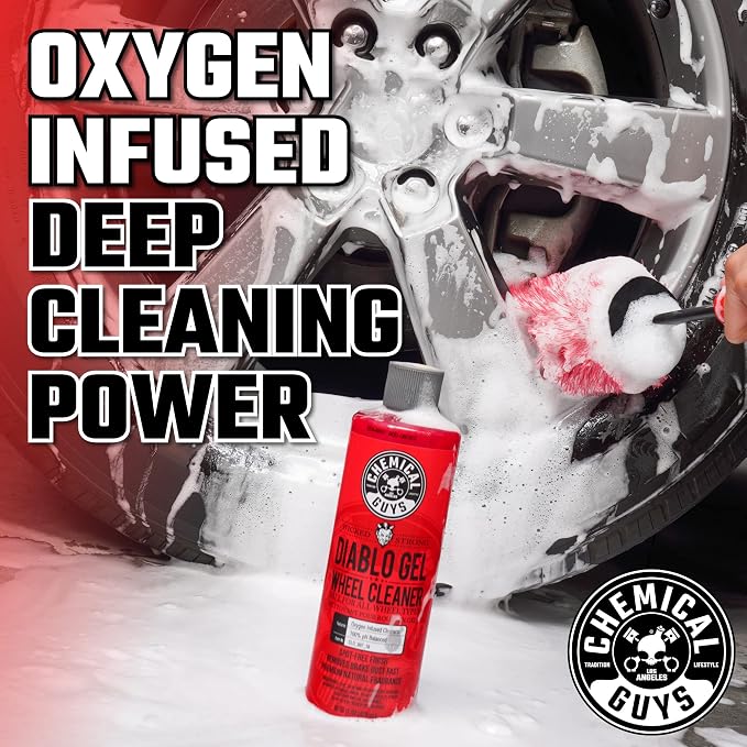 Diablo Gel Oxygen Infused Foam Wheel & Rim Cleaner, Concentrated Car Wheel Cleaner Safe on All Finishes, Removes Brake Dust, Dirt, Grime, for Cars, Trucks, SUVs, Motorcycles & RVs, 16 oz