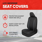 SpillGuard 2 Charcoal Gray Seat Covers for Cars & Seat Covers for Trucks - Neoprene Waterproof Car Seat Covers Front Seats Only - SUV Seat Covers Protector - Forros para Asientos de Carro