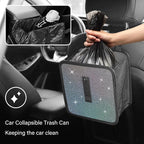 Foldable Trash Can with Rhinestone, Bling Car Bin Organizer & Decoration, Universal Garbage Can for Most Cars, SUVs, Trucks (Colorful)
