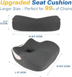 Car Seat Cushion for Driving, Car Seat Pillow for Short Drivers | Ergonomic Memory Foam Seat Cushion for Pain Relief, Adult Booster Seat for Car, Butt Cushion for Car, Truck, Office Dark Gray