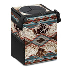 Car Trash Can with Lid Western Aztec Cow Print Collapsible Reusable Leak-Proof Auto Garage Bag,Hanging Vehicle Car Accessories Interior Car Organizer