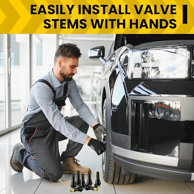 400 Pieces TR413 Valve Stems Tubeless Bulk Rubber Snap-in Valve Stems for 0.453 Inch Rim Holes, Black Standard Length Replacement Tool for Car Tubeless Replacement