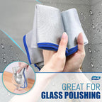 Airlab Glass Polishing Cloth Streak Free Miracle Cleaning Cloth Lint Free Microfiber Cleaning Rags for Glasses Kitchen Dish Mirrors Easy Clean, Pack of 8, 16" x 12", Grey-Yellow & Grey-Blue