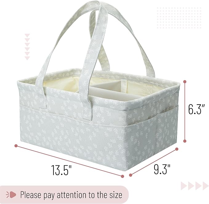 Mr. Pen- Baby Diaper Caddy Organizer, Patterned Gray | Nursery Storage Bin and Car Organizer for Diapers and Baby Wipes