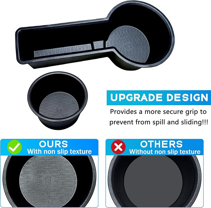 Cup Holder Inserts for 2014-2024 Toyota 4Runner Accessories Center Console Cup Holder Coaster Replaces Upgrade Non-Slip Protector Mat Pad Organizer for 4 Runner 2PCS (Center Console Left Front+Rear)