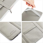 2 Packs Car Sun Visor Organizer, Sunglasses Holders for Car Sun Visor PU Auto Interior Accessories Storage Travel Document Holder with Multi Pocket (Gray, 12.2 x 6.1 Inches)