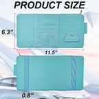 Blue Car Sun Visor Organizer, Auto Car Sun Visor Gift Card Holder Storage Organizer Travel Document Holder with Zipper Pocket for Sedan, Trucks, SUV