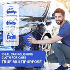 12 Pcs Microfiber Towels for Cars, 800 GSM Plush Drying Cleaning Cloth Bulk, 16 x 16 Inch Thick Absorbent Wash Detailing Towels for Car Polishing, House, Kitchen Cleaning(Gray and Blue)