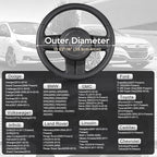 Car Steering Wheel Cover Large Size for F150 F250 F350 Ram 4Runner Tacoma Tundra Range Rover with 15 1/2 inches-16 inches Outer Diameter, Black Microfiber Leather