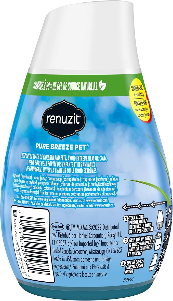 Gel Air Freshener, Pure Breeze, 3 Pack, 4 Count, 12 Total Air Fresheners