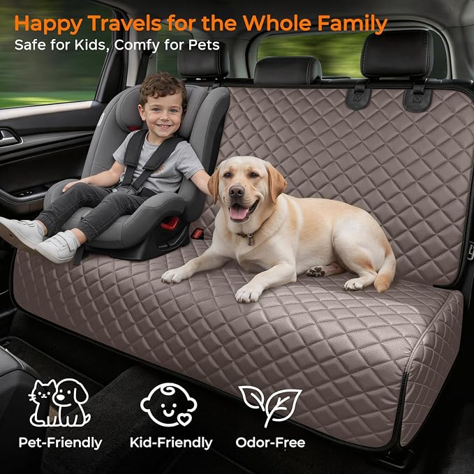 Dog Car Seat Cover for Back Seat - Waterproof Car Seat Protector for Child Carseat & Pets, Nonslip Car Seat Covers for Mid-Size Cars & Mid-Size SUVs
