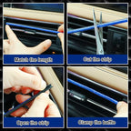 28 Pcs Car Accessories: 20 Pcs Air Conditioner Decoration Strip, 4 Non-Slip Silicone Cup Coasters, 4 Car Tire Valve Stem Caps (Blue)