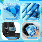 Car Seat Towel Covers with Storage Bag, 63 x 32 Inch Universal Non Slip Waterproof Sweat Protector for Car Truck, Gym Swimming Running, Machine Washable(2 Pack,Waves)