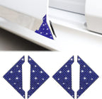 Rhinestone Anti-ScratchCar Edge Protector - 4pcs Bling Corner Bumper Sticker (Blue)