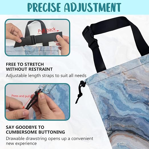 Car Garbage Bag Abstract Blue and Gold Marble Hanging Canvas Car Trash Bag Waterproof Drawstring Car Back Seat Organizer for Car Back Front Seat Console with Adjustable Buckle
