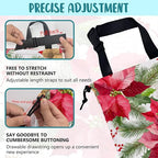Car Garbage Bag Red Poinsettia Xmas Green Leaves Drawstring Car Trash Bag Hanging for Back Seat with Adjustable Buckle Canvas Vehicle Trash Can Easy-to-Install