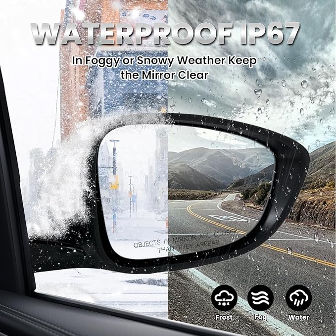 Right Passenger Side Mirror Compatible with 2018-2022 Honda Accord LX Sport Power Glass | Heated | with Blind Spot | Manual Folding Repalces HO1321329 (7Pins-Pearl White)