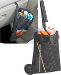 TrimTrash Hanging Car Garbage Bag - Slim and Leakproof Car Trash Bag with Magnetic Closure and Storage Pocket - Attaches to Seat, Glovebox or Console