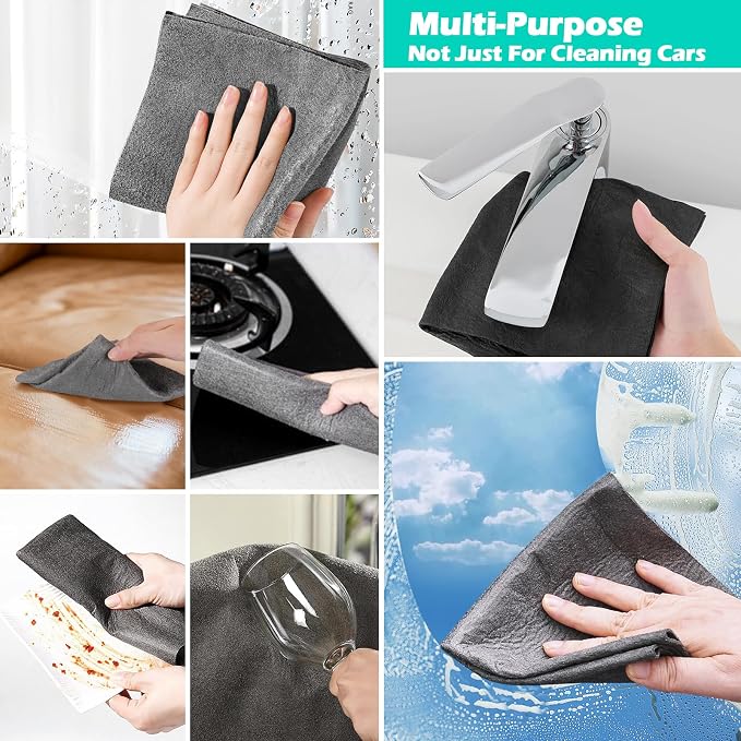 4 Pack Car Drying Towel,Extra Large Microfiber Towels for Cars,Super Absorbent Micro Fiber Auto Drying Towel,Scratch Free,Reusable Wash Towels for Auto Detailing Flash,Car Cleaning Supplies