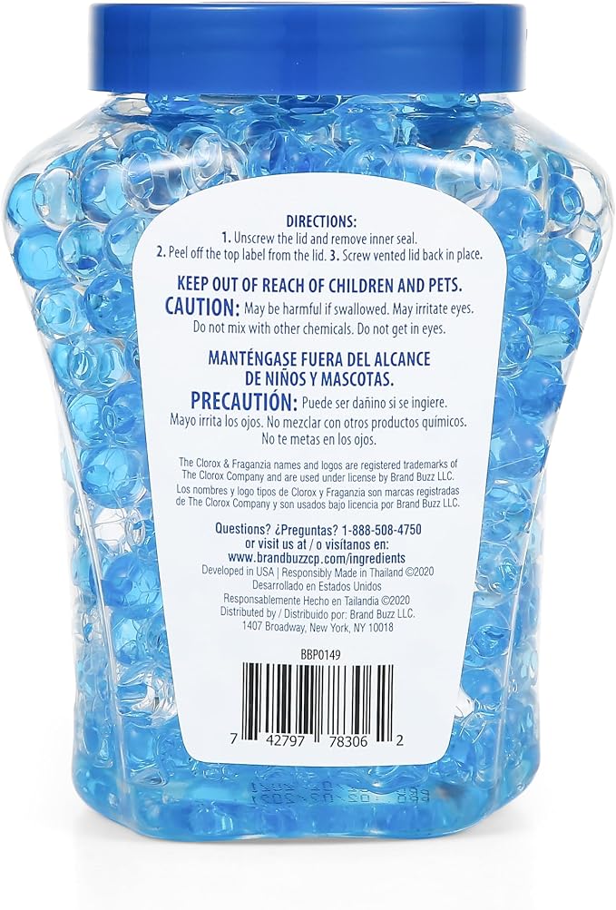 Fraganzia Crystal Beads Air Freshener, Long Lasting Room Deodorizer and Odor Eliminator Gel Beads to Freshen Home, Car, or Office, Morning Sky Scent, 12 Fl Oz - 12 Pack