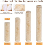 Soft Faux Fur Universal Fit Seatbelt Cover Car Truck SUV Airplane Seat Belt Shoulder Pad for Carmera Backpack Straps Neck Cushion Protector Extra Long 25.6in Beige