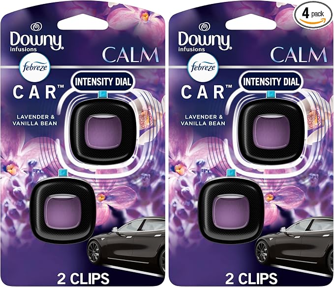 Car Vent Clip, Downy Calm Scent, 0.07 oz (Pack of 4)