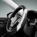 Steering Wheel Cover, Sparkly Crystal Bling Glitter with Black Leather, Universal Fit 14.5"-15.5" Car Steering Wheels for Girls & Women, Breathable Anti-Slip Steering Wheels Cover